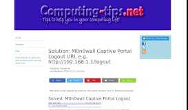 
							         Looking for M0n0wall Captive Portal Logout URL e.g. http://192.168 ...								  
							    