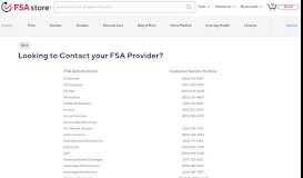 
							         Looking to Contact your FSA Provider? - FSA Store								  
							    