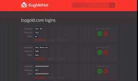 
							         lopgold.com passwords - BugMeNot								  
							    