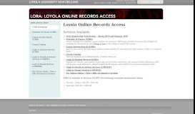 
							         LORA: Loyola Online Records Access - Loyola University New Orleans								  
							    