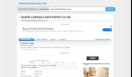 
							         lorealstaffshop.co.uk at WI. Customer Login - Website Informer								  
							    
