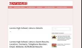 
							         Loreto High School, Limuru Details - Kenyanlife.com								  
							    