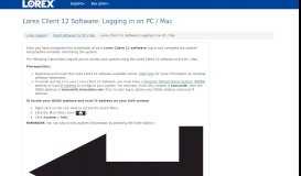 
							         Lorex Client 12 Software: Logging in on PC / Mac								  
							    