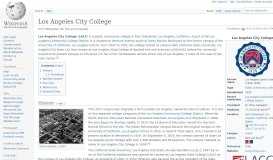 
							         Los Angeles City College - Wikipedia								  
							    