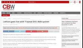 
							         Lothian goes live with Trapeze DAS_Web system - CBW								  
							    