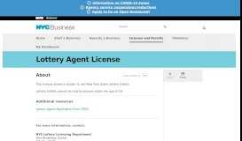 
							         Lottery Agent License - NYC Business - NYC.gov								  
							    