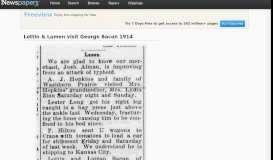 
							         Lottin & Lumen visit George Bacon 1914 - Newspapers.com								  
							    
