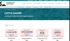 
							         Lotto Games - Minnesota Lottery								  
							    
