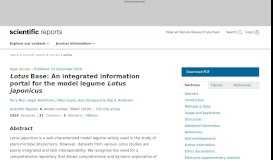 
							         Lotus Base: An integrated information portal for the model ... - Nature								  
							    