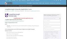 
							         Loughborough University Application Form - Geebee Education								  
							    
