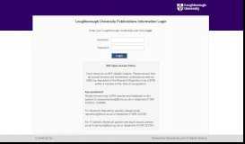 
							         Loughborough University Publications Information Login								  
							    