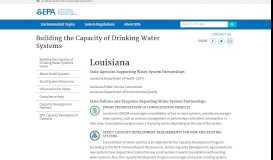 
							         Louisiana | Building the Capacity of Drinking Water Systems | US EPA								  
							    