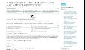 
							         Louisiana USA Federal Credit Union Bill Pay, Online Login ...								  
							    