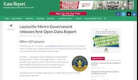 
							         Louisville Metro Government releases first Open Data Report – Lane ...								  
							    