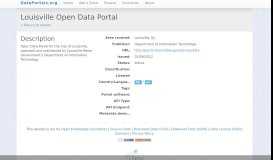 
							         Louisville Open Data Portal - Data Portals								  
							    