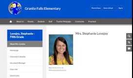 
							         Lovejoy, Stephanie - Fifth Grade / About Mrs. Lovejoy								  
							    