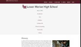 
							         Lower Merion High School - History - Lower Merion School District								  
							    