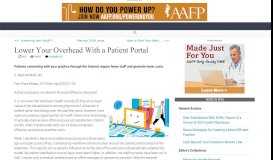 
							         Lower Your Overhead With a Patient Portal -- FPM - AAFP								  
							    
