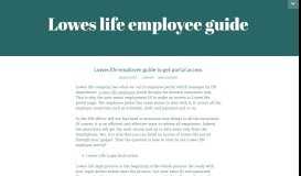 
							         Lowes life employee guide								  
							    