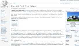 
							         Lowestoft Sixth Form College - Wikipedia								  
							    