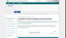 
							         Lowndes County Georgia Court Directory | CourtReference.com								  
							    