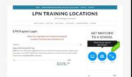 
							         LPN Kaplan Login | LPN Training Locations								  
							    