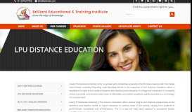 
							         LPU Distance Education | Brilliant Educational & Training Institute								  
							    