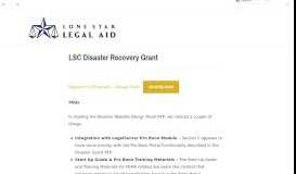 
							         LSC Disaster Recovery Grant | Lone Star Legal Aid								  
							    