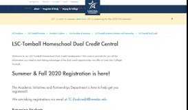 
							         LSC-Tomball Homeschool Dual Credit Central - Lone Star College								  
							    