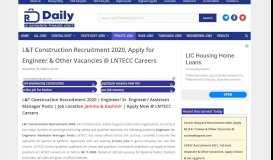 
							         L&T Construction Recruitment 2019, Apply Online for Current ...								  
							    
