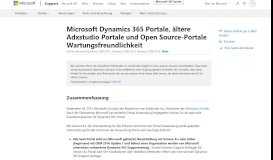 
							         Ältere Adxstudio Portale und Microsoft Dynamics 365 Portale ...								  
							    