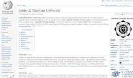 
							         Lubbock Christian University - Wikipedia								  
							    