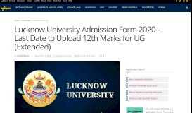 
							         Lucknow University Admission Form 2019 – Apply Online | AglaSem ...								  
							    