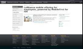 
							         Lufthansa mobile offering for employees, powered ... - IBM News room								  
							    