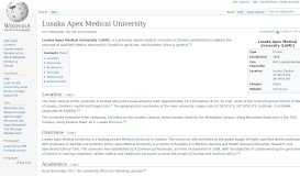 
							         Lusaka Apex Medical University - Wikipedia								  
							    