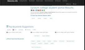 
							         Lyceum college student portal Results For Websites Listing								  
							    