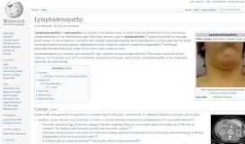 
							         Lymphadenopathy - Wikipedia								  
							    
