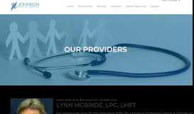 
							         Lynn McBride, LPC, LMFT - Johnson Health Center								  
							    