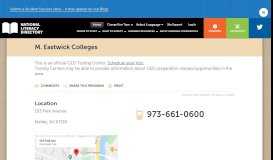 
							         M. Eastwick Colleges, Nutley, NJ 07110 - National Literacy Directory								  
							    