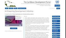 
							         M-Powering Development Initiative | The Caribbean Development Portal								  
							    