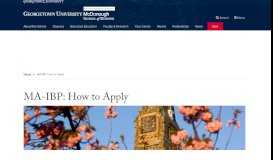 
							         MA-IBP: How to Apply | McDonough School of Business ...								  
							    