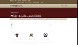 
							         MA in Rhetoric & Composition : Texas State University								  
							    