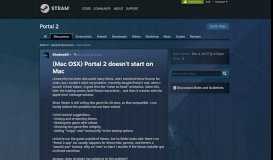 
							         (Mac OSX) Portal 2 doesn't start on Mac - Steam Community								  
							    
