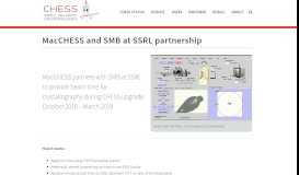 
							         MacCHESS and SMB at SSRL partnership | CHESS								  
							    