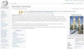 
							         MacEwan University - Wikipedia								  
							    