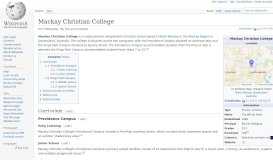 
							         Mackay Christian College - Wikipedia								  
							    