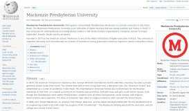 
							         Mackenzie Presbyterian University - Wikipedia								  
							    