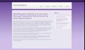 
							         MACROsystems Builds and Launches Microsoft SharePoint Portal ...								  
							    