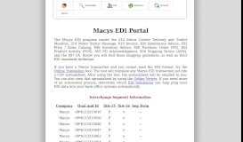 
							         Macys EDI Mapping Guidelines, Requirements and EDI Specifications								  
							    