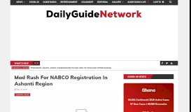 
							         Mad Rush For NABCO Registration In Ashanti Region - DailyGuide ...								  
							    
